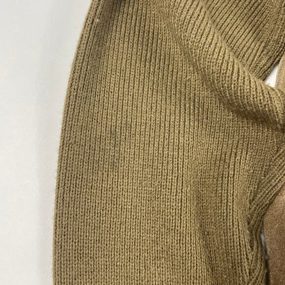 Vintage Leather Sweater Brown Beige Jacket 80s Oakton Size Large - Picture 5 of 7